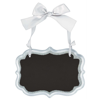 Picture of SMALL CHALKBOARD SIGN - SILVER GLITTER