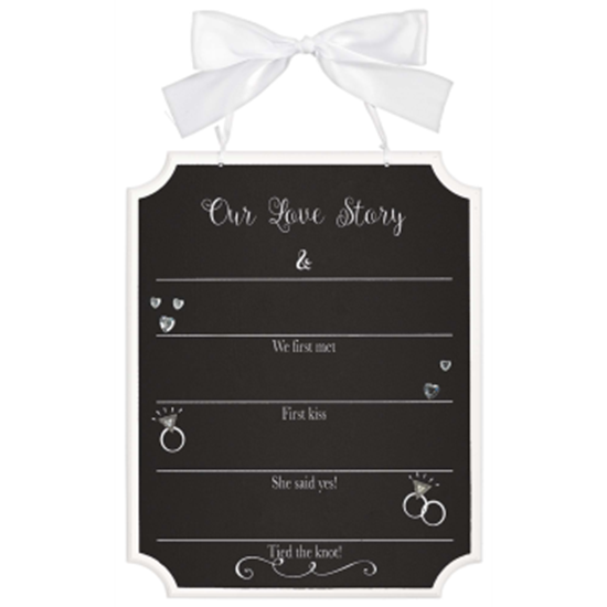 Image sur OUR LOVE STORY CHALKBOARD SIGN