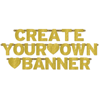 Picture of GOLD GLITTER CUSTOMIZABLE BANNER