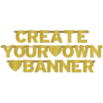 Image de GOLD GLITTER CUSTOMIZABLE BANNER