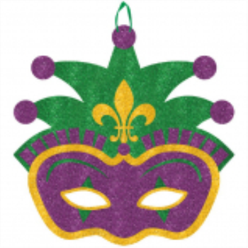 Image de GLITTER JESTER MASK HANGING DECO