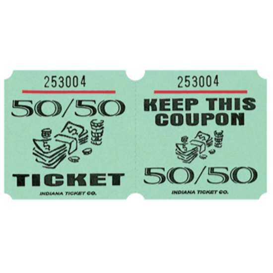 Picture of 50/50 TICKETS ROLL GREEN -   (1000/rl)