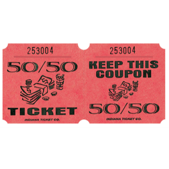 Image sur 50/50 TICKETS ROLL RED - (1000/rl)