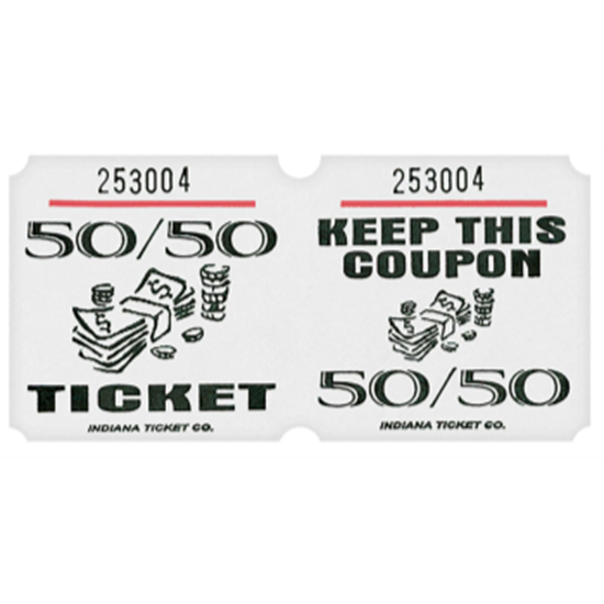 Image sur 50/50 TICKETS ROLL WHITE -   (1000/rl)