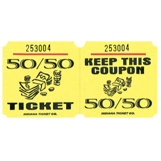 Image sur 50/50 TICKETS ROLL YELLOW -   (1000/rl)