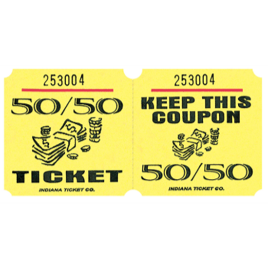 Picture of 50/50 TICKETS ROLL YELLOW -   (1000/rl)