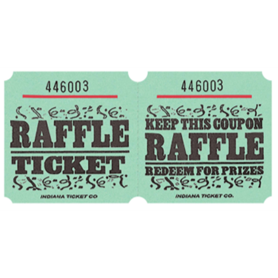 Picture of RAFFLE TICKETS ROLL GREEN -   (1000/rl)