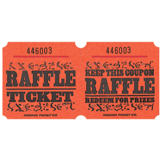 Picture of RAFFLE TICKETS ROLL ORANGE -   (1000/rl)