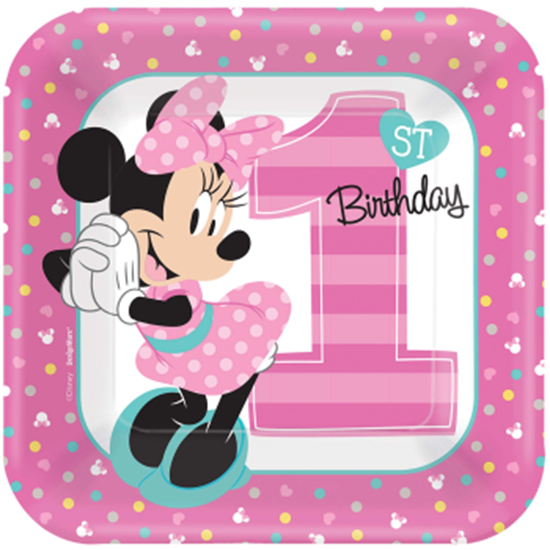 Picture of MINNIE FUN TO BE ONE - 7"  SQUARE PLATES