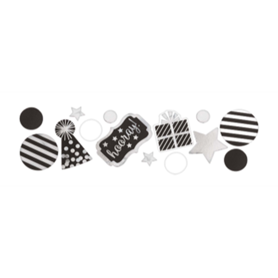 Picture of BLACK AND WHITE HOORAY CONFETTI VALUE PACK