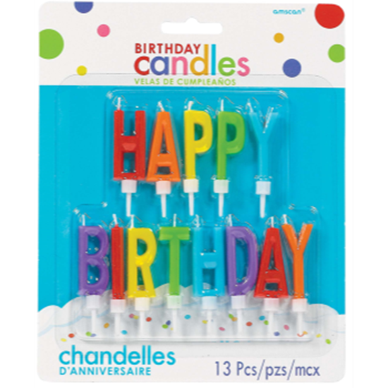 Image sur HAPPY BIRTHDAY LETTER CANDLES PRIMARY COLORS