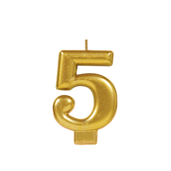 Image de GOLD METALLIC NUMERAL #5 CANDLE