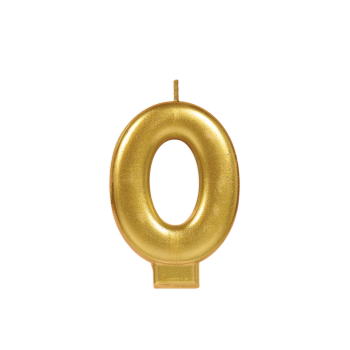 Picture of GOLD METALLIC NUMERAL #0 CANDLE