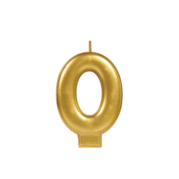 Image de GOLD METALLIC NUMERAL #0 CANDLE