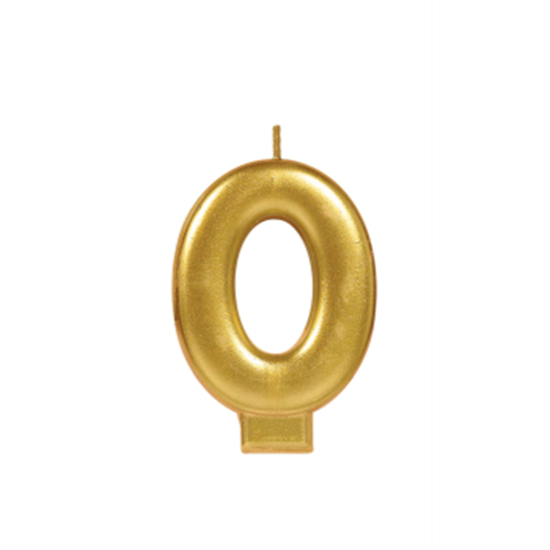 Image sur GOLD METALLIC NUMERAL #0 CANDLE