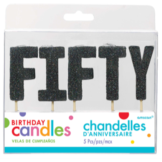 Image sur BLACK GLITTER PICK CANDLE - FIFTY