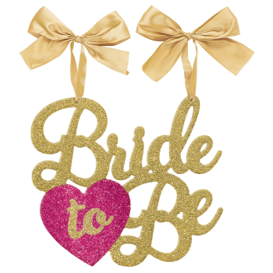 Picture of BRIDE TO BE GOLD GLITTER CHAIR SIGN