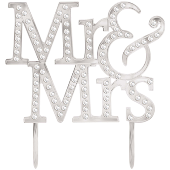 Image sur MR AND MRS CAKE TOPPER