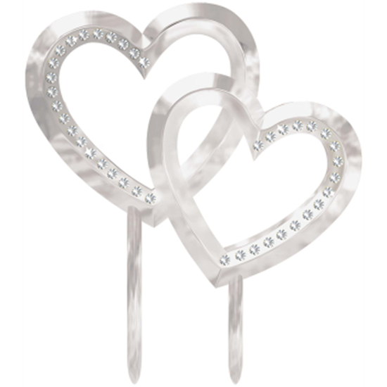 Picture of DOUBLE HEART CAKE TOPPER