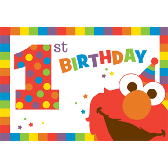 Image sur ELMO TURNS 1 - INVITATIONS