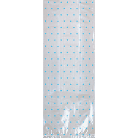 Picture of CLEAR CELLO BAG WITH BLUE POLKA DOTS