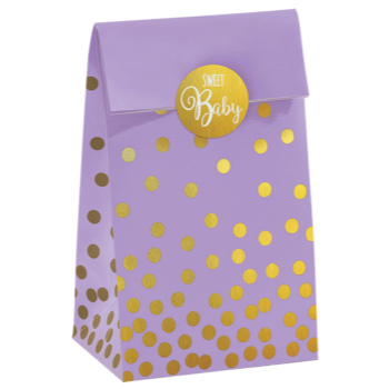 Picture of MULTI COLOUR  FAVOR BAGS WITH GOLD POLKA DOTS