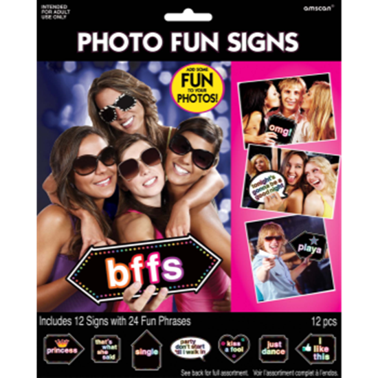 Picture of BACHELORETTE LET'S PARTY PHOTO FUN SIGN 12CT
