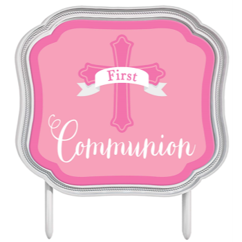 Picture of DECOR - COMMUNION CAKE TOPPER - PINK