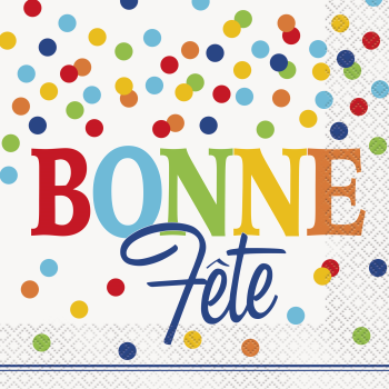 Image de BONNE FÊTE SERVIETTES  À POIS MULTIPLES