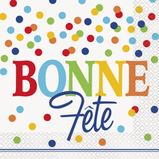 Picture of BONNE FÊTE SERVIETTES  À POIS MULTIPLES