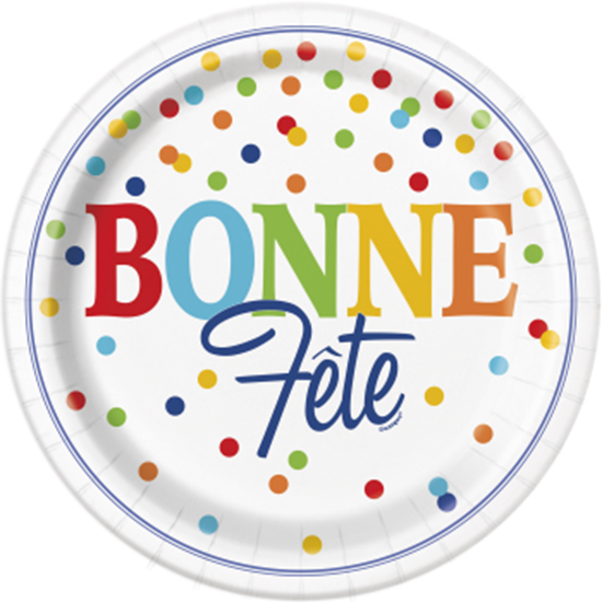 Image sur BONNE FÊTE ASSIETTES  À POINTS MULTIPLES