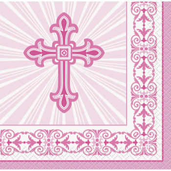 Image de TABLEWARE - RADIANT CROSS PINK - BEVERAGE NAPKINS