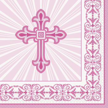 Image de TABLEWARE - RADIANT CROSS PINK LUNCHEON NAPKINS