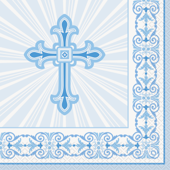 Picture of TABLEWARE - RADIANT CROSS BLUE LUNCHEON NAPKINS