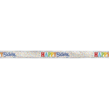 Image de DECOR - RAINBOW DOT FOIL BIRTHDAY BANNER - 12 FT.-SHORT PKG