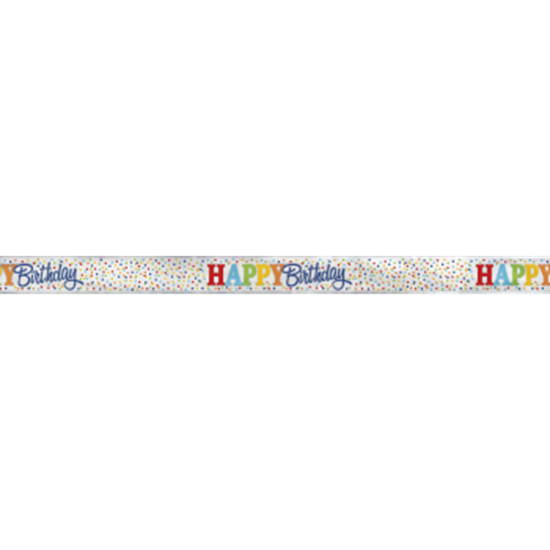 Image sur DECOR - RAINBOW DOT FOIL BIRTHDAY BANNER - 12 FT.-SHORT PKG