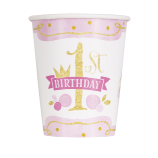 Image sur 1st BIRTHDAY PINK AND GOLD - 9oz CUPS