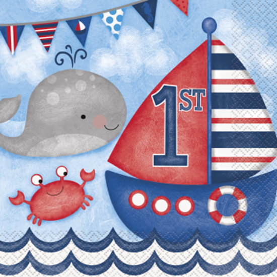Picture of 1st BIRTHDAY NAUTICAL - LUNCHEON NAPKINS