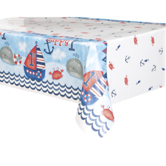 Image sur 1st BIRTHDAY NAUTICAL - TABLE COVER