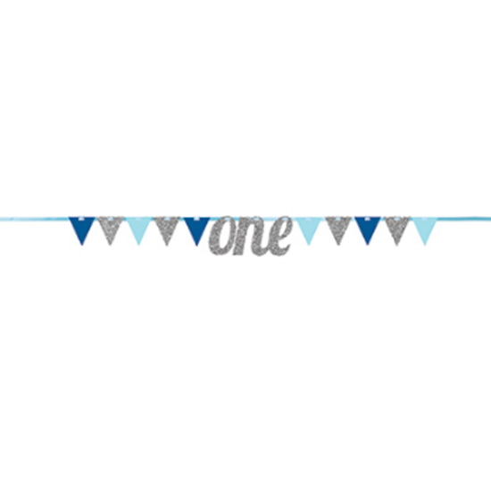 Picture of DECOR - ONE PENNANT BANNER - BLUE AND SILVER
