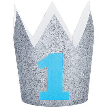 Picture of WEARABLES - 1st SILVER GLITTER CROWN BLUE