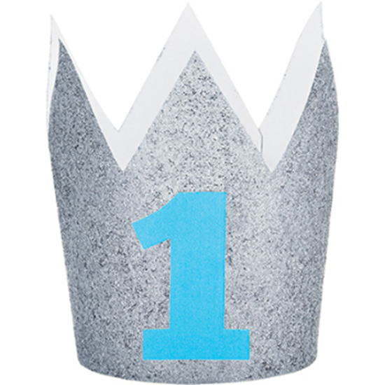 Image sur WEARABLES - 1st SILVER GLITTER CROWN BLUE