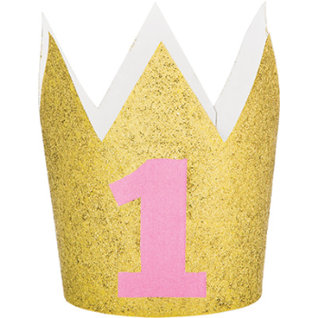 Image de WEARABLES - 1st GOLD GLITTER CROWN PINK