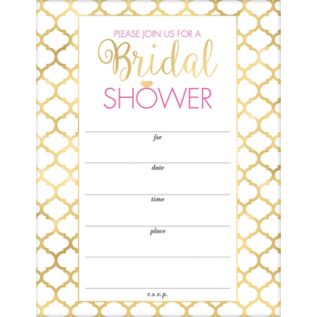 Image de BRIDAL SHOWER INVITATIONS - 20PK