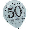 Image sur 50th - LATEX BALLOONS - BLACK/GOLD/SILVER