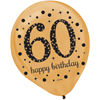 Picture of 60th - LATEX BALLOONS - BLACK/GOLD/SILVER