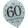 Image sur 60th - LATEX BALLOONS - BLACK/GOLD/SILVER