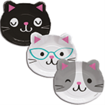 Picture of PURR-FECT PARTY - 9" SHAPED PLATE