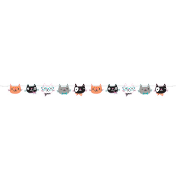 Picture of PURR-FECT PARTY - SHAPED BANNER W/TWINE