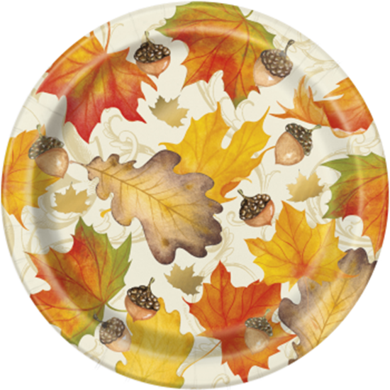 Image sur GOLD FALL LEAVES  7" PLATE